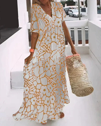 PAOLA - Breezy Dress with V-Neck