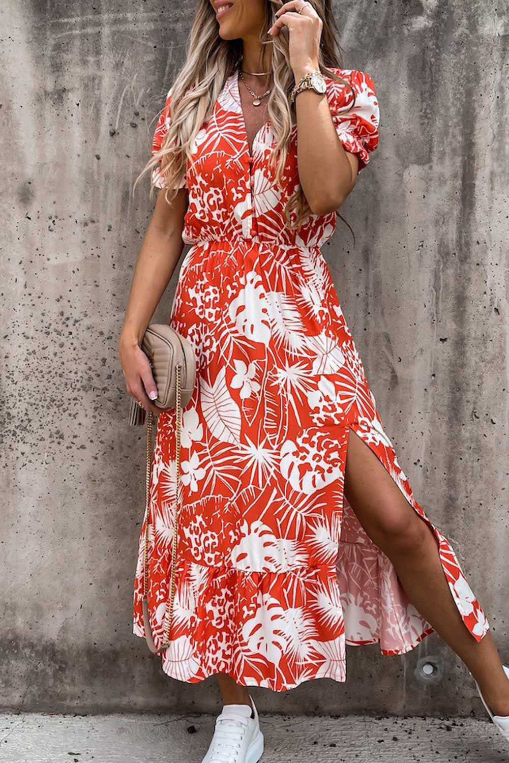 DANIQUE™ - Ruffled Maxi Dress with V-Neck