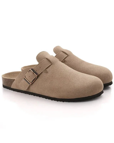 Matthew Oxford Suede Block Heel Clog