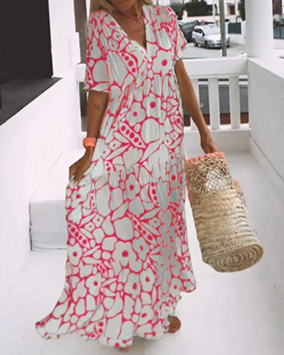 PAOLA - Breezy Dress with V-Neck