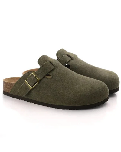 Matthew Oxford Suede Block Heel Clog