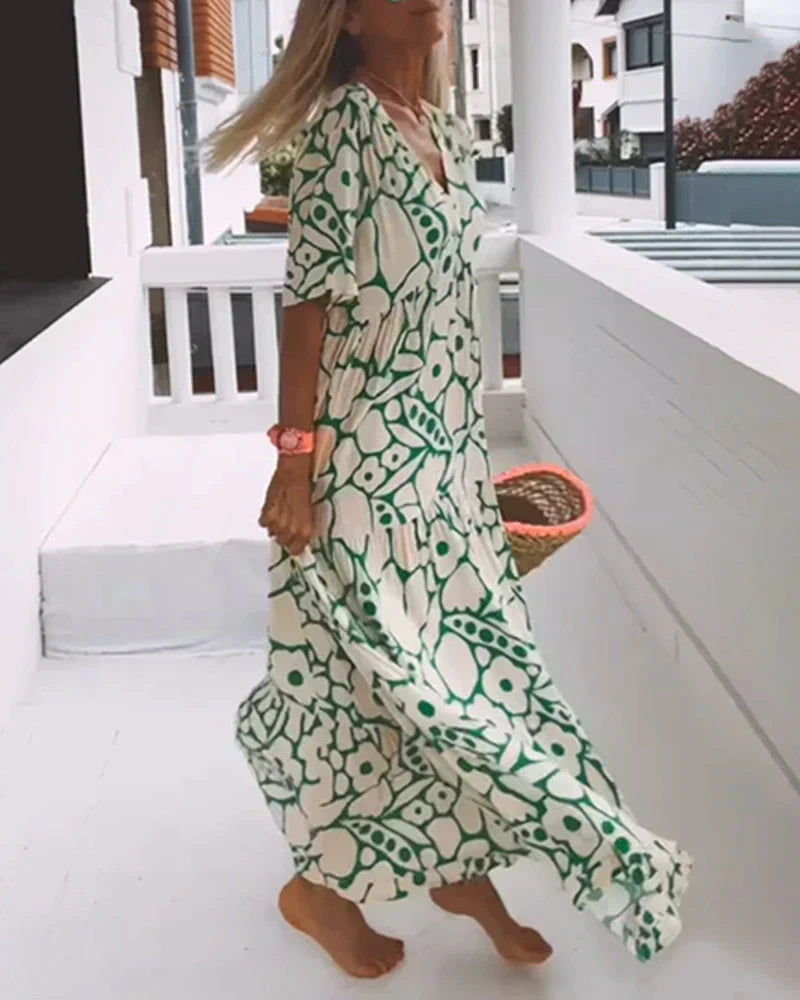 PAOLA - Breezy Dress with V-Neck