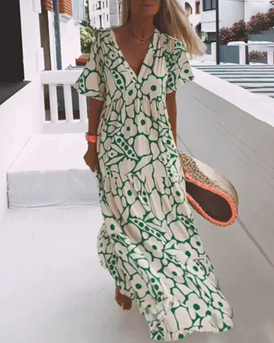 PAOLA - Breezy Dress with V-Neck