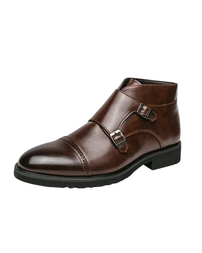 Christopher Leather Buckle Boots