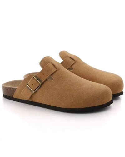 Matthew Oxford Suede Block Heel Clog