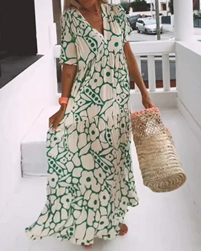 PAOLA - Breezy Dress with V-Neck