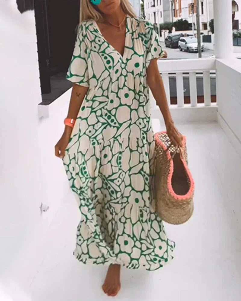 PAOLA - Breezy Dress with V-Neck