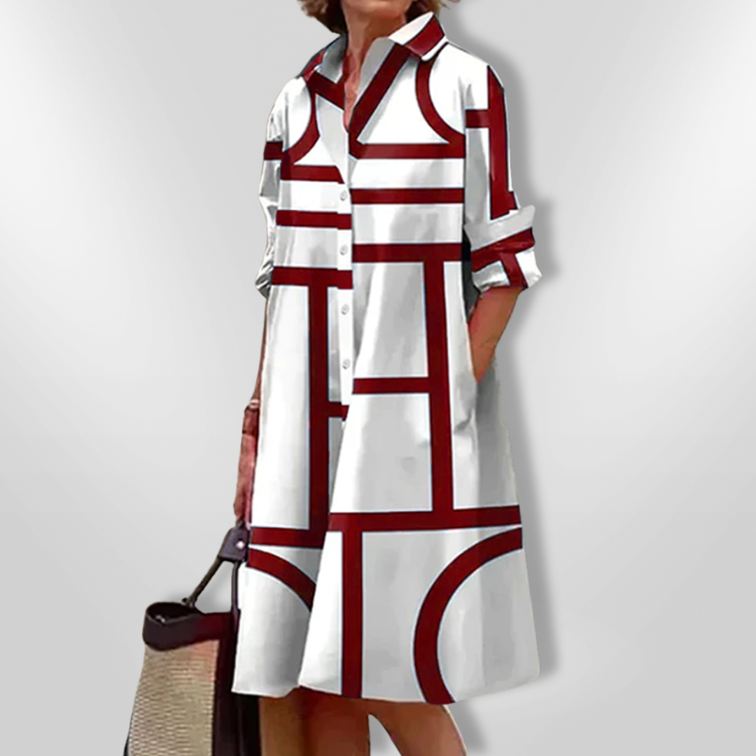 MARGOT - Geometric Midi Dress