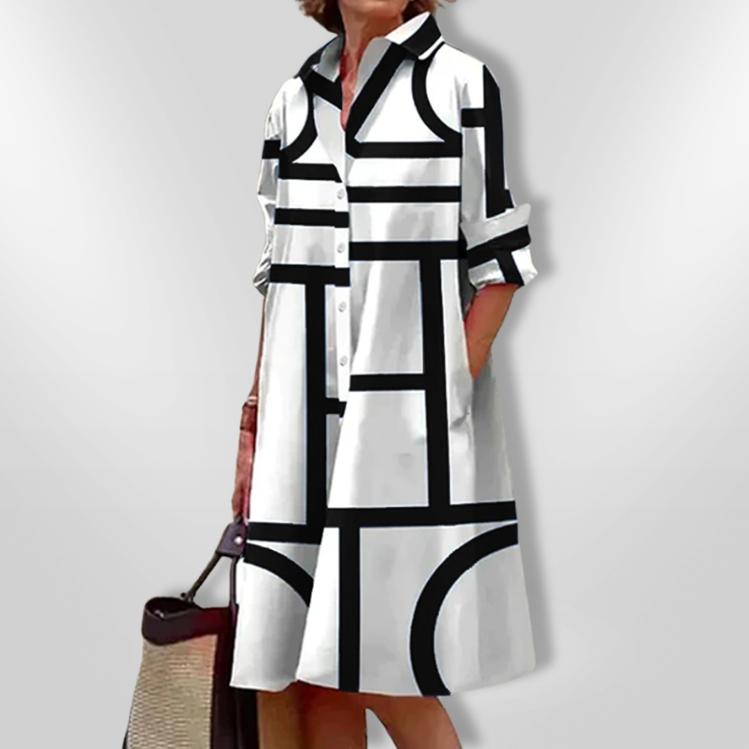 MARGOT - Geometric Midi Dress