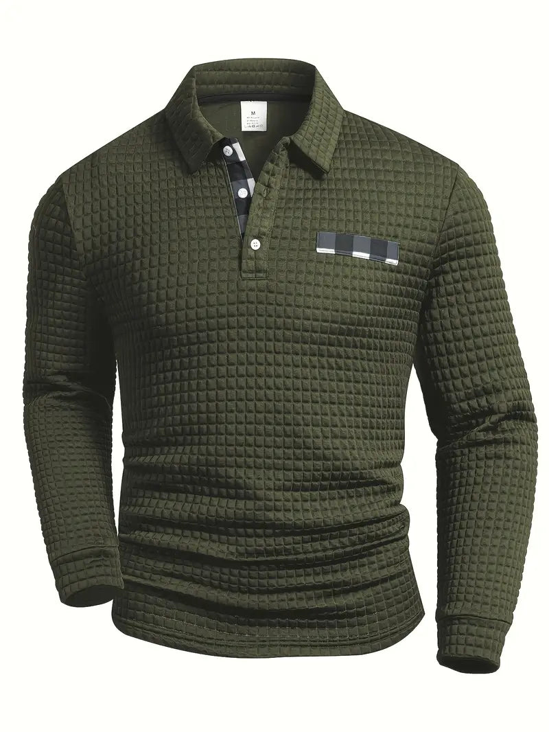 Ribbed Polo Shirt Pullover