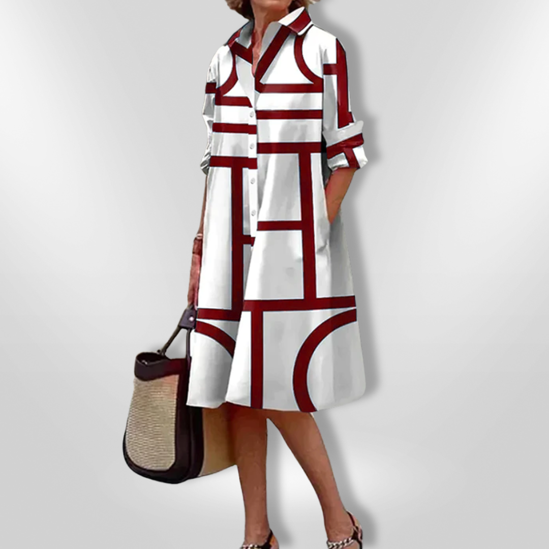 MARGOT - Geometric Midi Dress