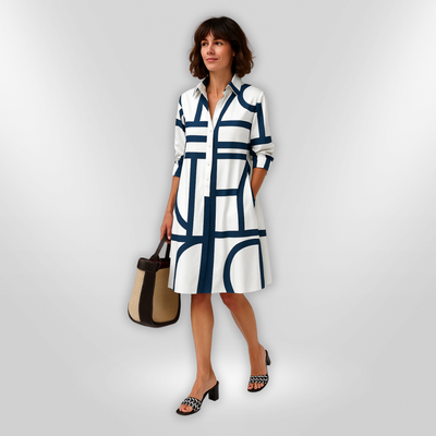 MARGOT - Geometric Midi Dress