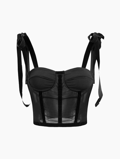 Restrictive Mesh Corset Crop Top