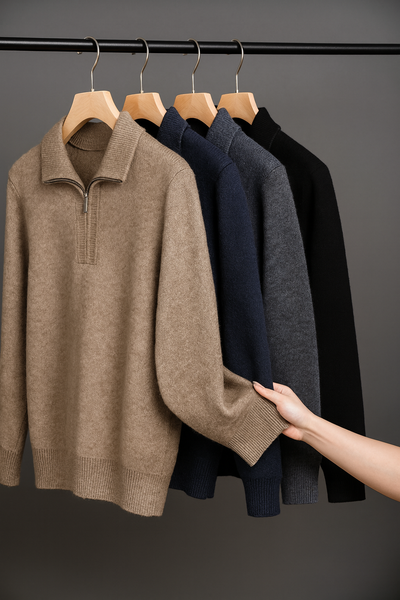 Nathan Cashmere Quarter-Zip Jumper