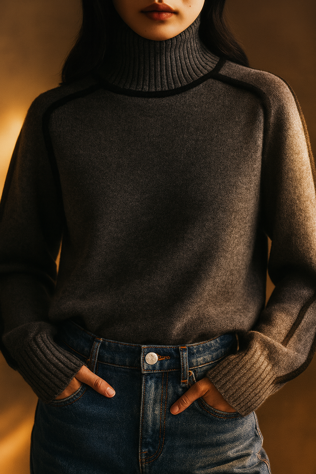 ELOISE Contrast Knit Sweater