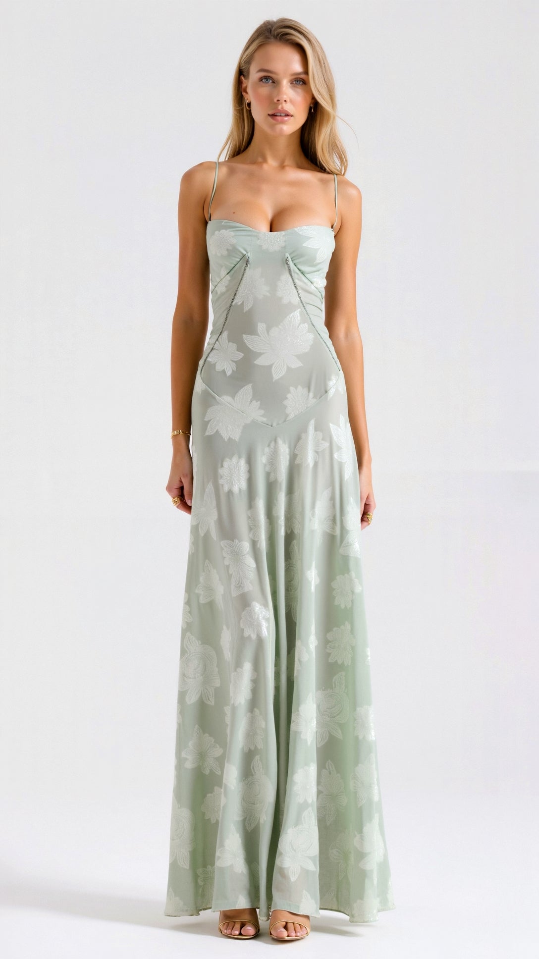 MOIRA - Long dress with thin straps