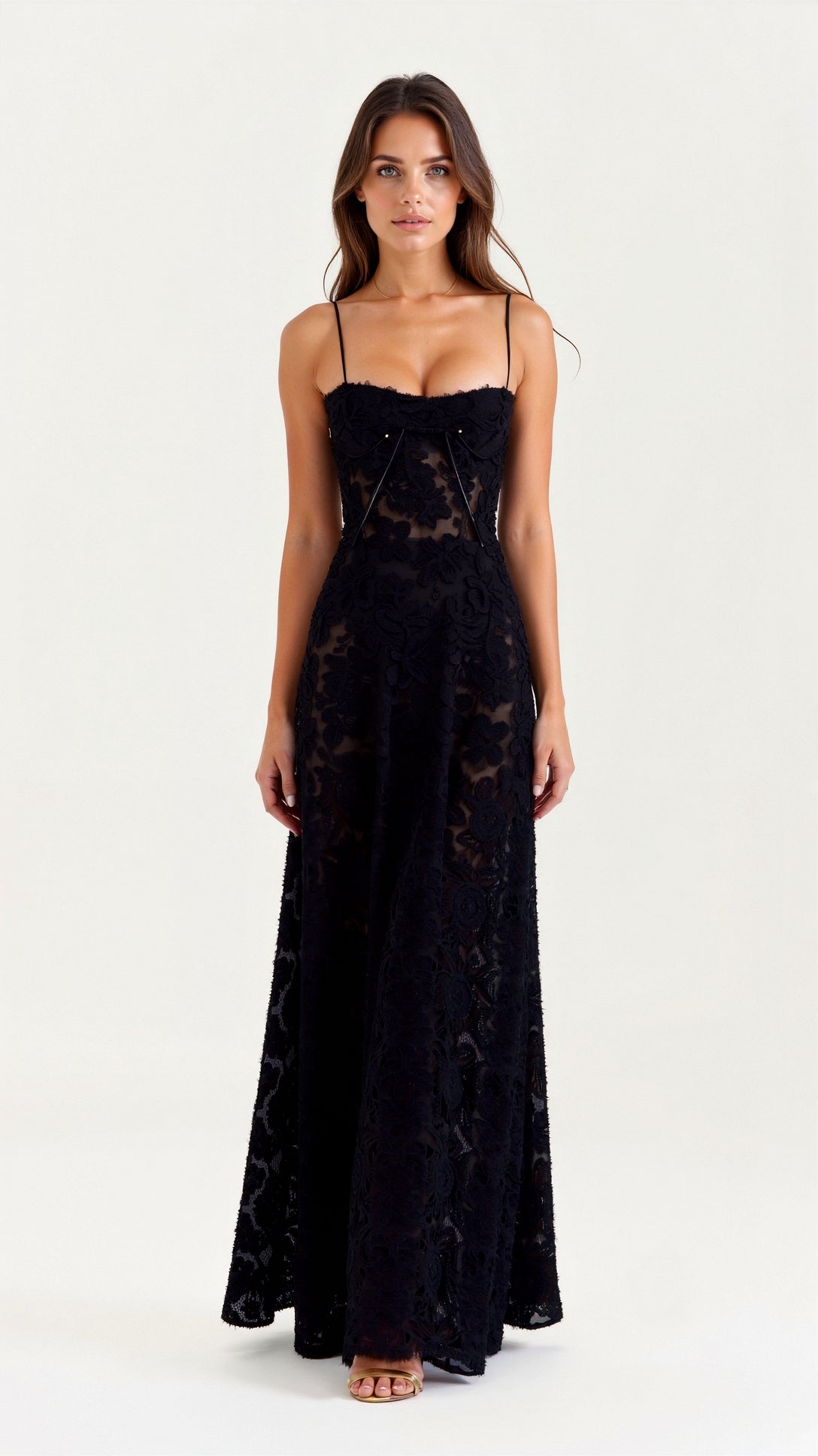 MOIRA - Long dress with thin straps