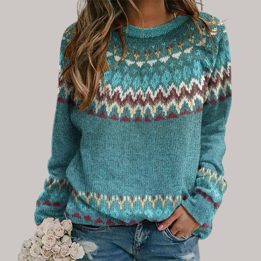 Peyton™ - Comfortable Pullover with Retro Wave Pattern