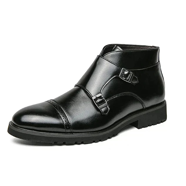 Christopher Leather Buckle Boots