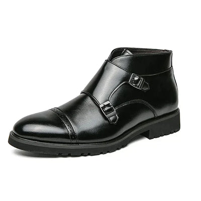 Christopher Leather Buckle Boots