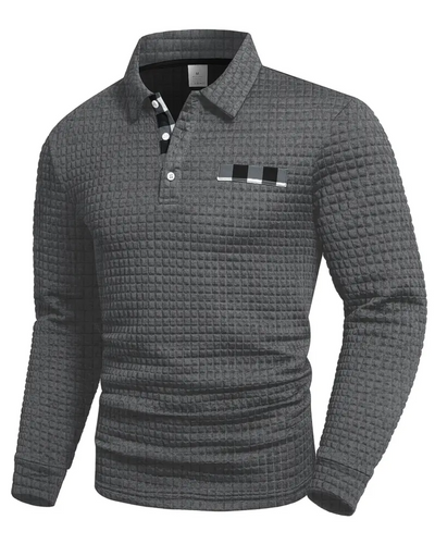 Ribbed Polo Shirt Pullover