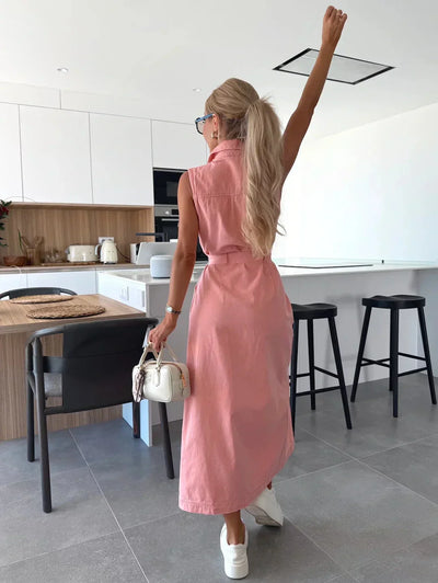 DANIËLA – Comfortable Sleeveless Denim Dress