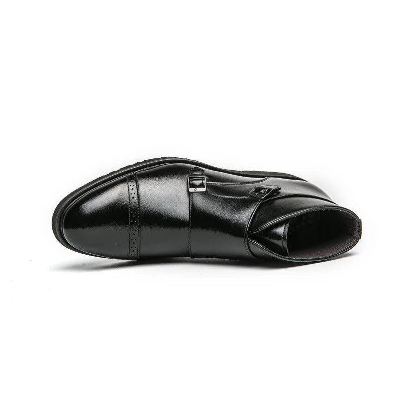 Christopher Leather Buckle Boots