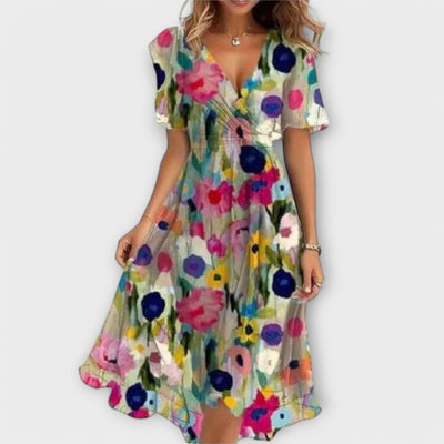 LINDA - Elegant V-Neck Dress