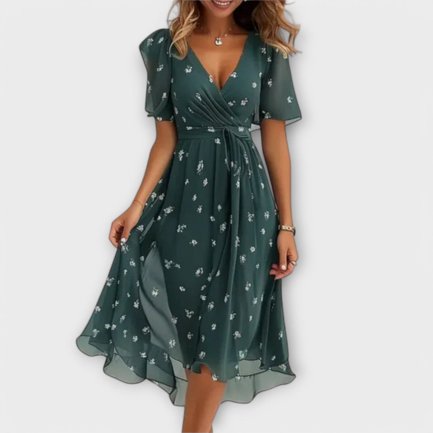 LINDA - Elegant V-Neck Dress