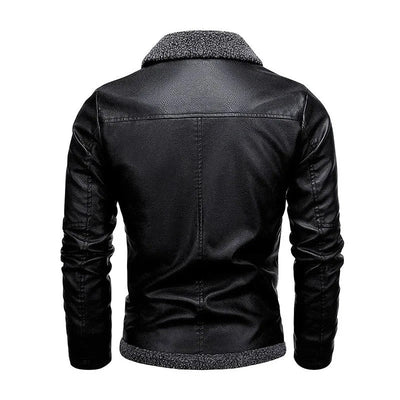 Elegant Fleece Leather Jacket