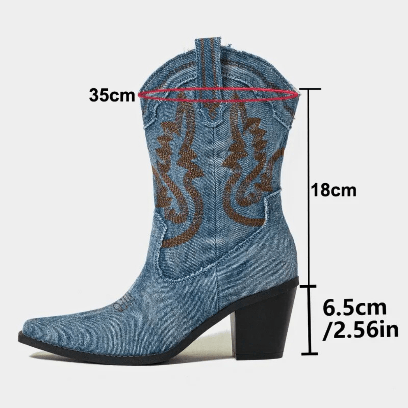 Veloria Denim Cowboy Boots