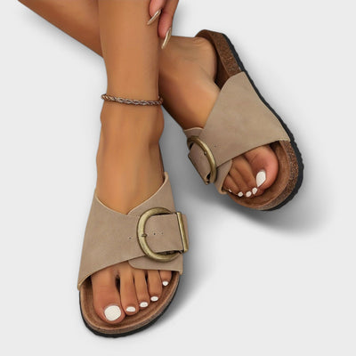 SANNE - Sandals with gold buckle