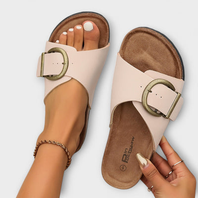 SANNE - Sandals with gold buckle