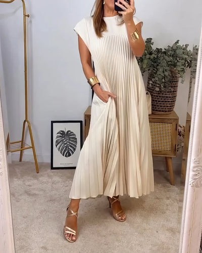 LIVIA - Pleated Sleeveless Dress