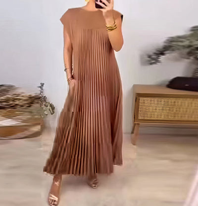 LIVIA - Pleated Sleeveless Dress